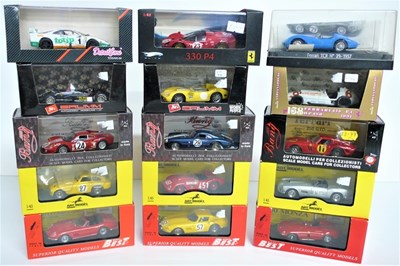 Lot 23 - Fifteen 1/43 scale Ferrari sports racing car models including 250 GT Sperimentale, 330P4, 330GTC, 500TR plus others. All in their original boxes.