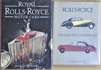 Lot 28 - A selection of Rolls-Royce newspaper articles, brochures and five books, The Elegance Continues, Royal Rolls-Royce, 80 years of Motoring Excellence and others.