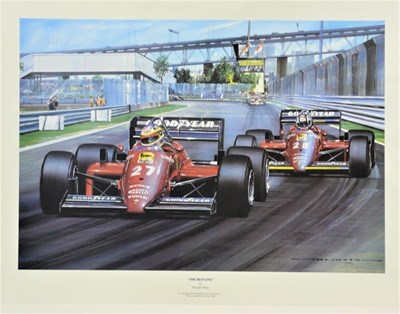 Lot 31 - Two motoring racing prints, the first by...