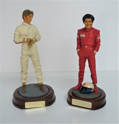 Lot 37 - Two 1/8 scale motor racing driver figures, Alain Prost and Jodi Scheckter.