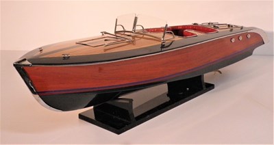 Lot 60 - A wonderful large scale model of a wooden hull...