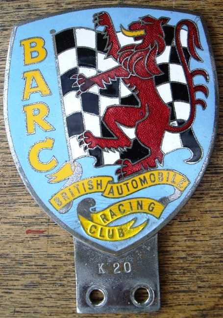 Click for high resolution Lot 117 - BARC. car badge
