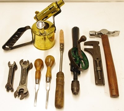 Lot 13 - A good collection of early vehicle maintenance and repair tools