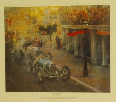 Lot 36 - A limited edition framed and glazed print ‘Bugatti Racing Green’ by Alfredo De La Maria