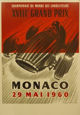 Lot 37 - A framed and glazed full size print for the 1960 Monaco Grand Prix.