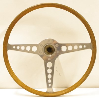 Lot 40 - A used 16-inch wood rimmed Jaguar Series I E-Type steering wheel