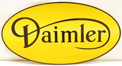 Lot 48 - A laser cut metal garage wall or showroom wall sign for Daimler vehicles