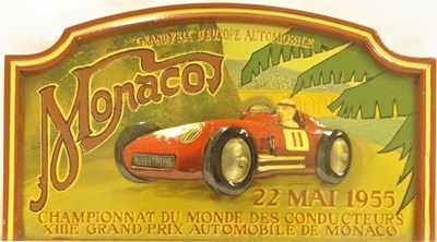 Lot 50 - An unusual wall plaque for the 1955 Monaco Grand Prix