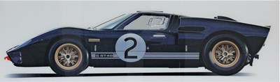 Lot 60 - A large Plexiglas wall hanging, number 8 of 99, showing a side view of the 1966 Le Mans winning Ford GT40