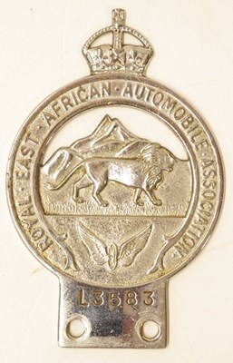 Lot 89 - A Royal African Automobile Association full member’s badge with excellent plated finish.