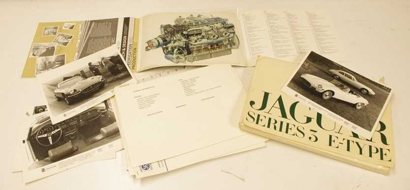 Click for high resolution Lot 108 - Two quality Jaguar V12 ‘E type’ brochures both for the vehicle launch events.