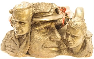 Lot 124 - A wonderful sculpture by Martin Duffy celebrating Fangio’s epic win (at the age of 46) at the 1957 German Grand Prix