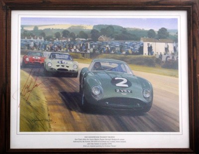 Lot 27 - A framed and glazed print showing the Aston Martin DB4 Zagato