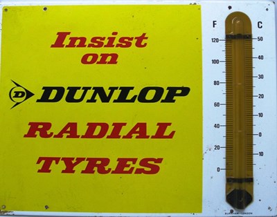 Lot 58 - Dunlop radial tyres metal advertising thermometer sign