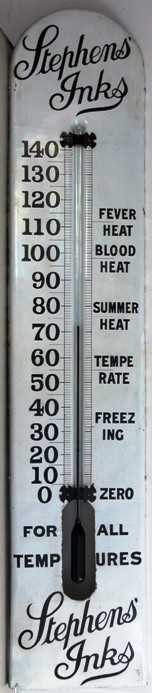 Lot 59 - A large 1920/1930s Stephens ink thermometer