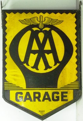 Lot 61 - A double sided hanging AA garage sign