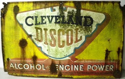 Lot 66 - 1930s Cleveland Discol petrol enamel sign