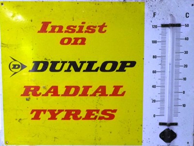 Lot 70 - Original Dunlop radial tyres thermometer metal sign