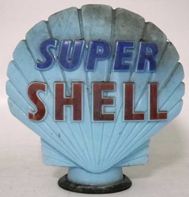 Lot 76 - An original undamaged blue super Shell petrol globe by Hailware