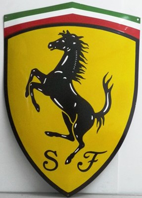 Lot 83 - An enamel steel Ferrari dealer’s wall plaque