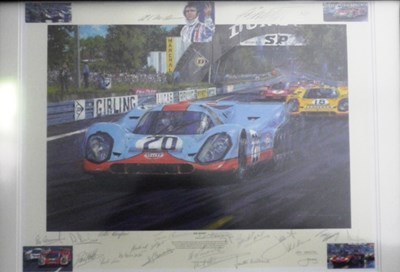 Lot 84 - A print of Steve McQueen driving the Porsche 917