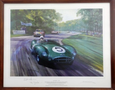 Lot 87 - A print showing Roy Salvadori driving the Aston Martin DBR1